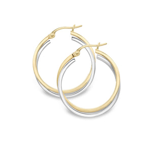 Yellow and White Gold Hoop Earrings