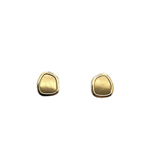 Gold Organic Shaped Stud Earrings