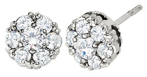 Diamond Petite Cluster Stud Earrings