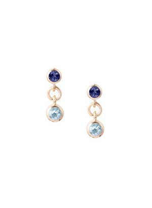 Gold Drop Earrings with Gemstones