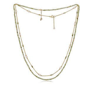 Peridot Fine Chain Necklace Set