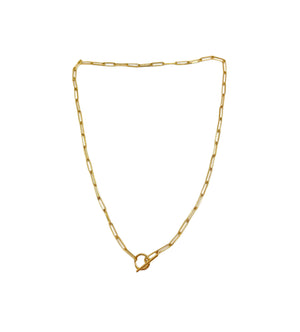 Open Link Chain Necklace with Toggle Clasp