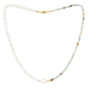 Amazonite and Pearl Necklace