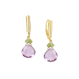 Gemstone Cluster Drop Earrings