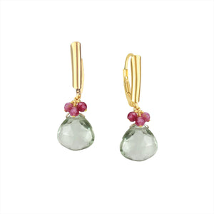 Gemstone Cluster Drop Earrings
