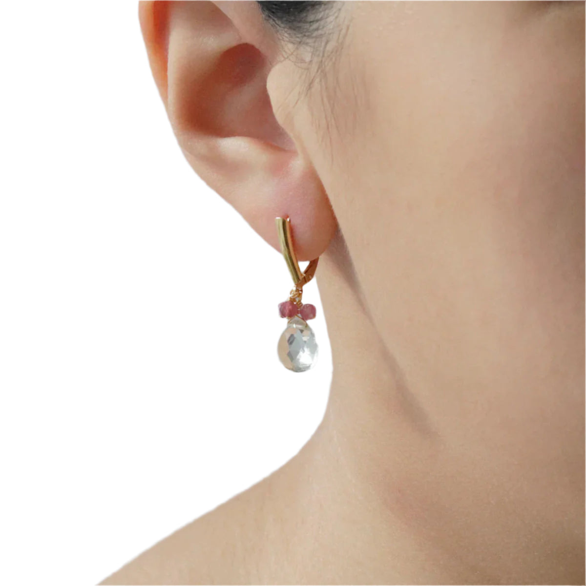 Gemstone Cluster Drop Earrings