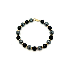 Onyx and Pyrite Bracelet