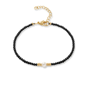Spinel and Pearl Bracelet