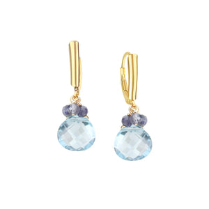 Gemstone Cluster Drop Earrings