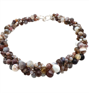 Botswana Agate Four Strand Necklace