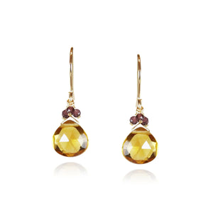 Citrine Cluster Drop Earrings