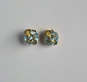 Cushion Cut Gemstone Stud Earrings