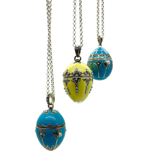 Buttercup Yellow Enamel Egg Pendant