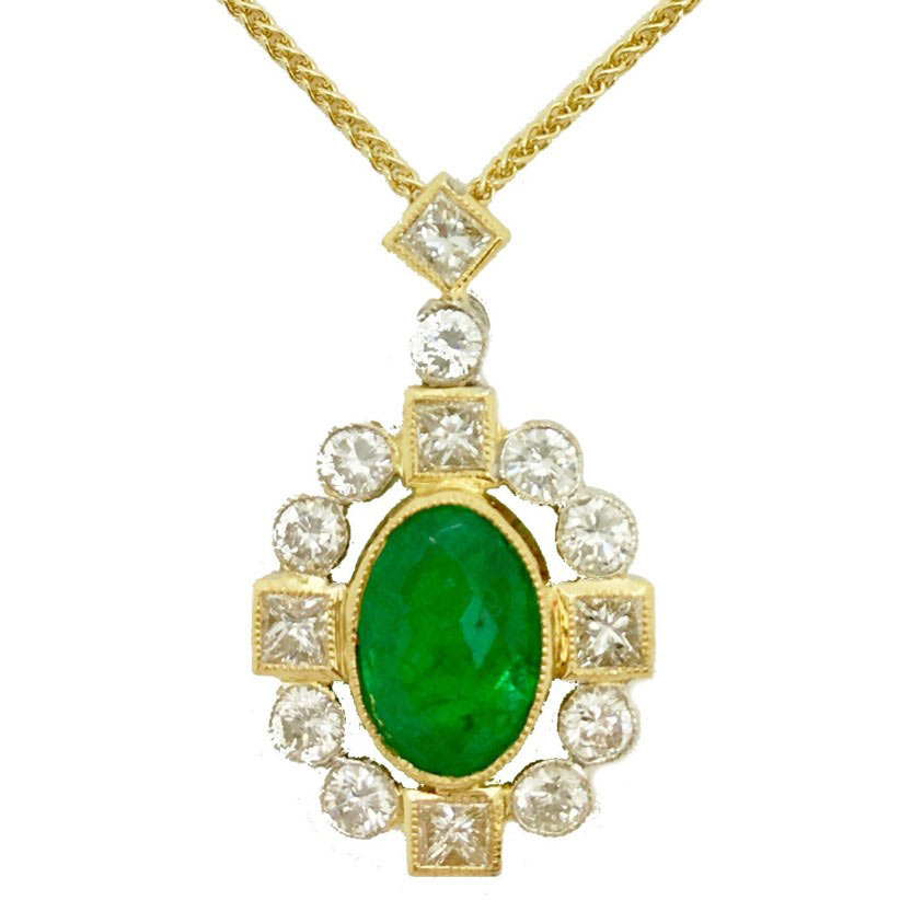 Finished Emerald and Diamond Necklace