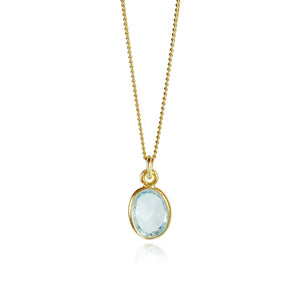 Faceted Oval Blue Topaz Necklace