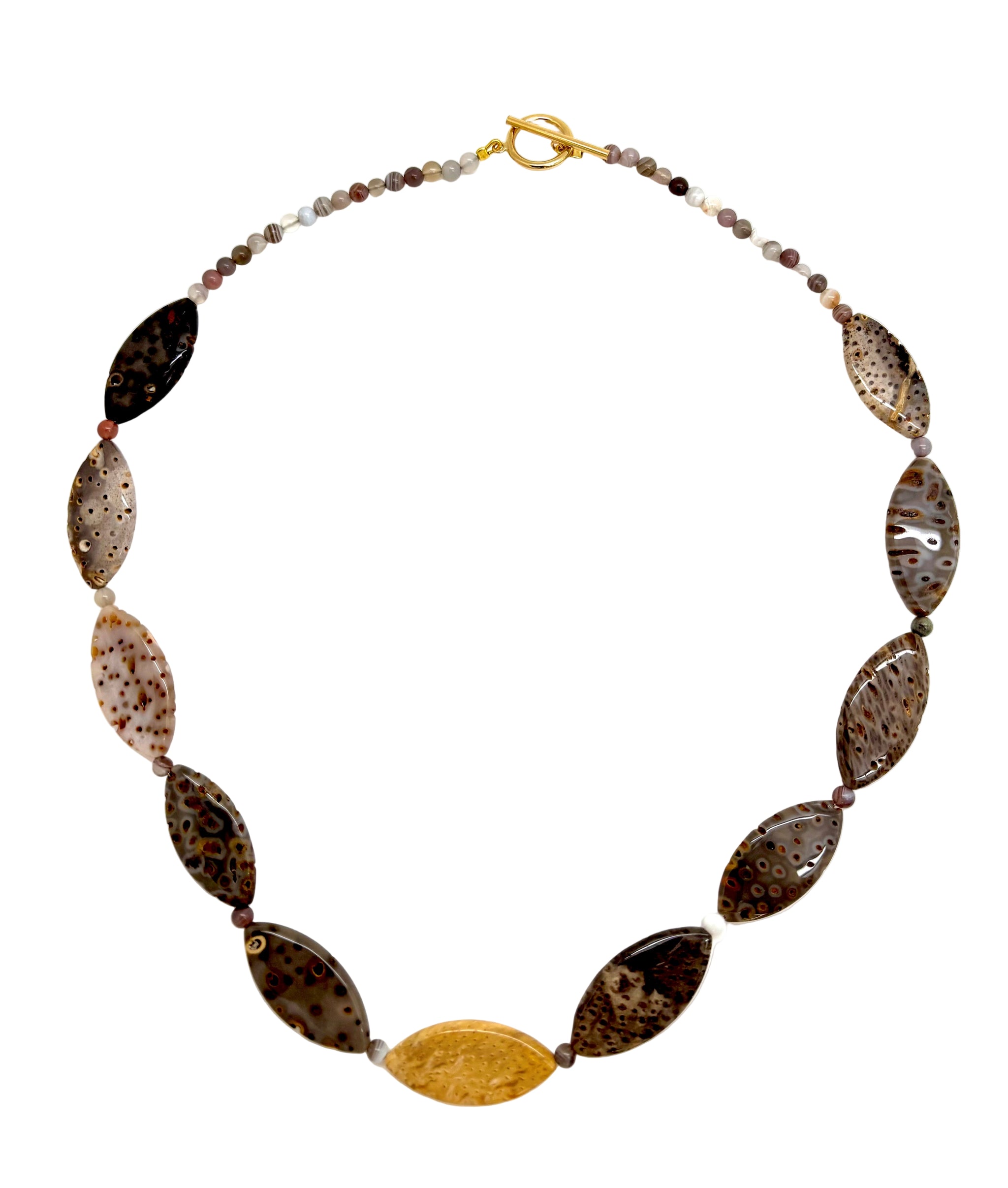 Fossilised Palm Bead Necklace