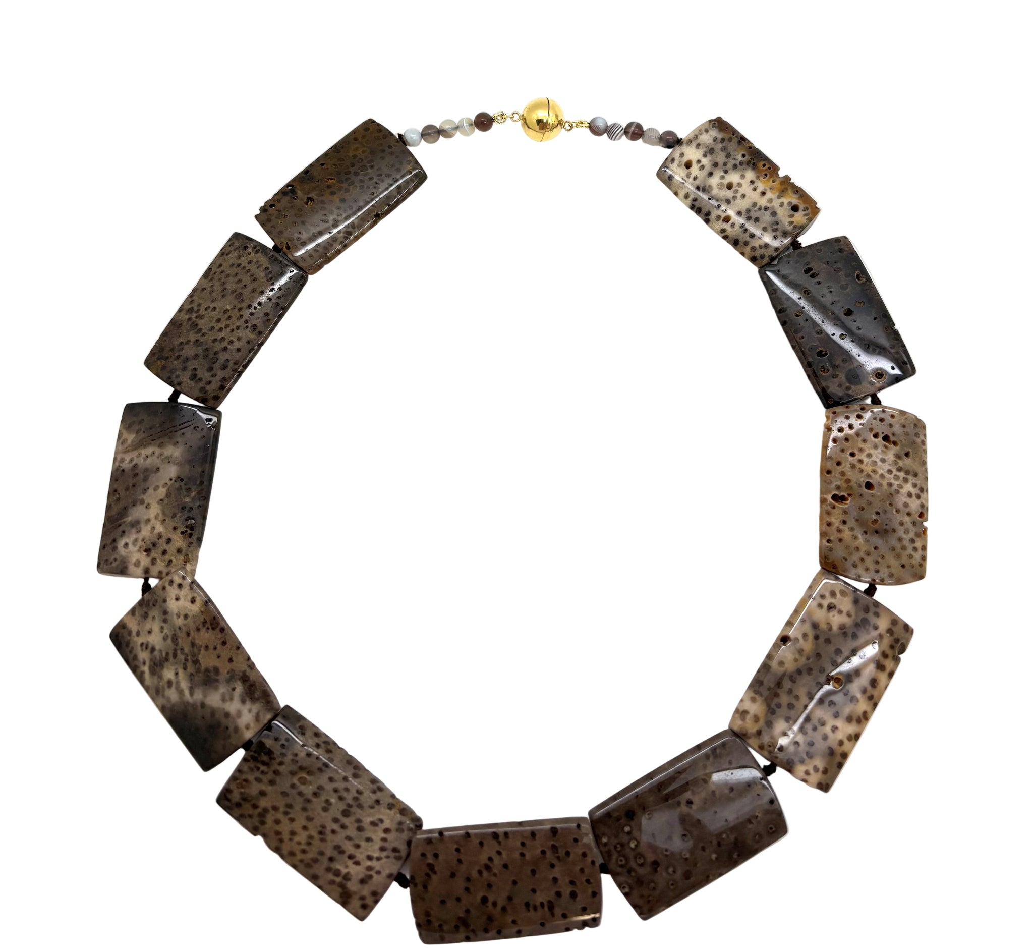 Fossilised Palm Bead Necklace