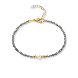 Spinel and Pearl Bracelet