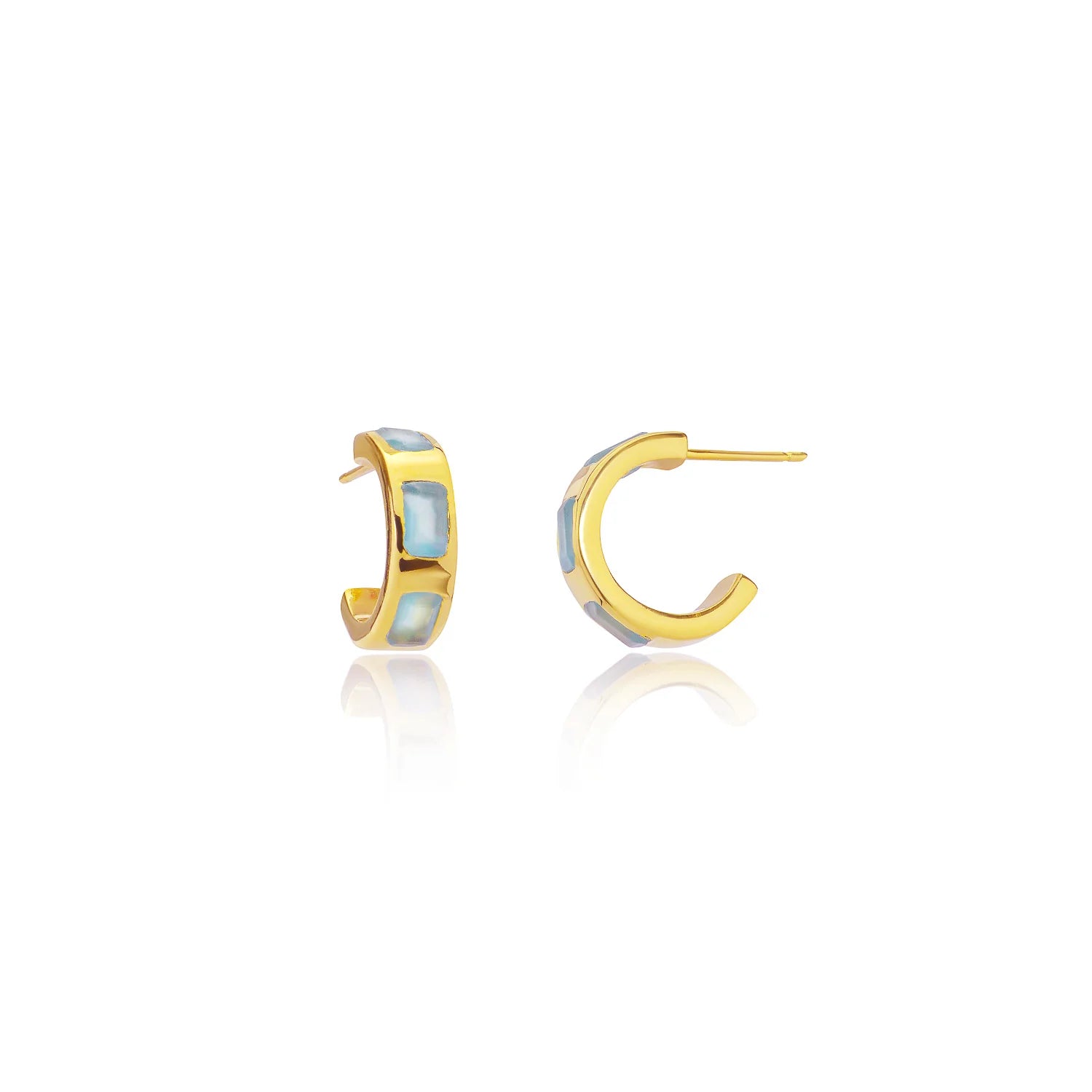 Half Hoop Gemstone Earrings