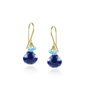 Lapis Cluster Drop Earrings