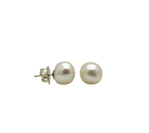 Pearl Stud Earrings on Silver