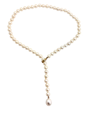 Lariat Style Pearl Necklace