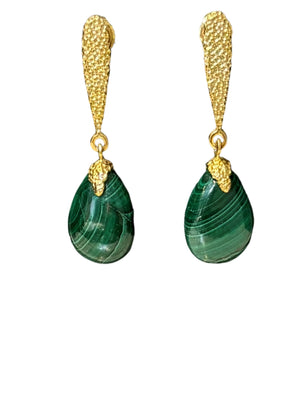 Gemstone Smooth Drop Earrings