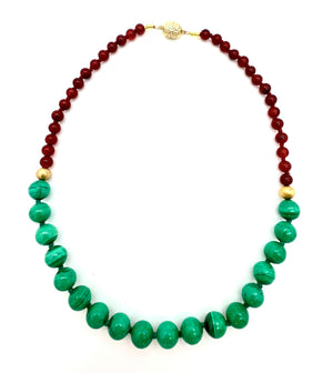 Malachite and Cornelian Necklace