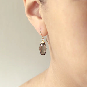 Smokey Quartz Faceted Drop Earrings