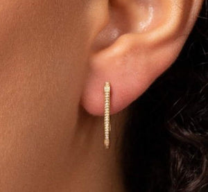 Pave Diamond Hoop Earrings