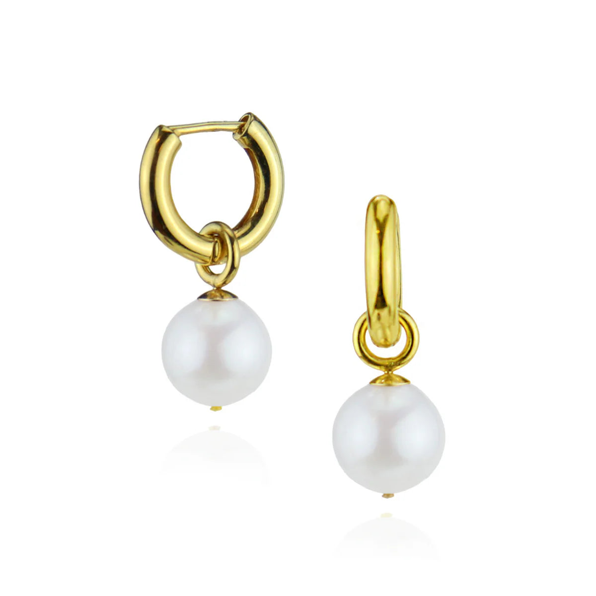 Huggy Earrings with Pearl Drops