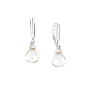 Gemstone Cluster Drop Earrings with Sterling Silver Latches
