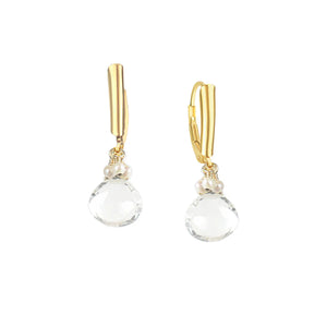 Gemstone Cluster Drop Earrings