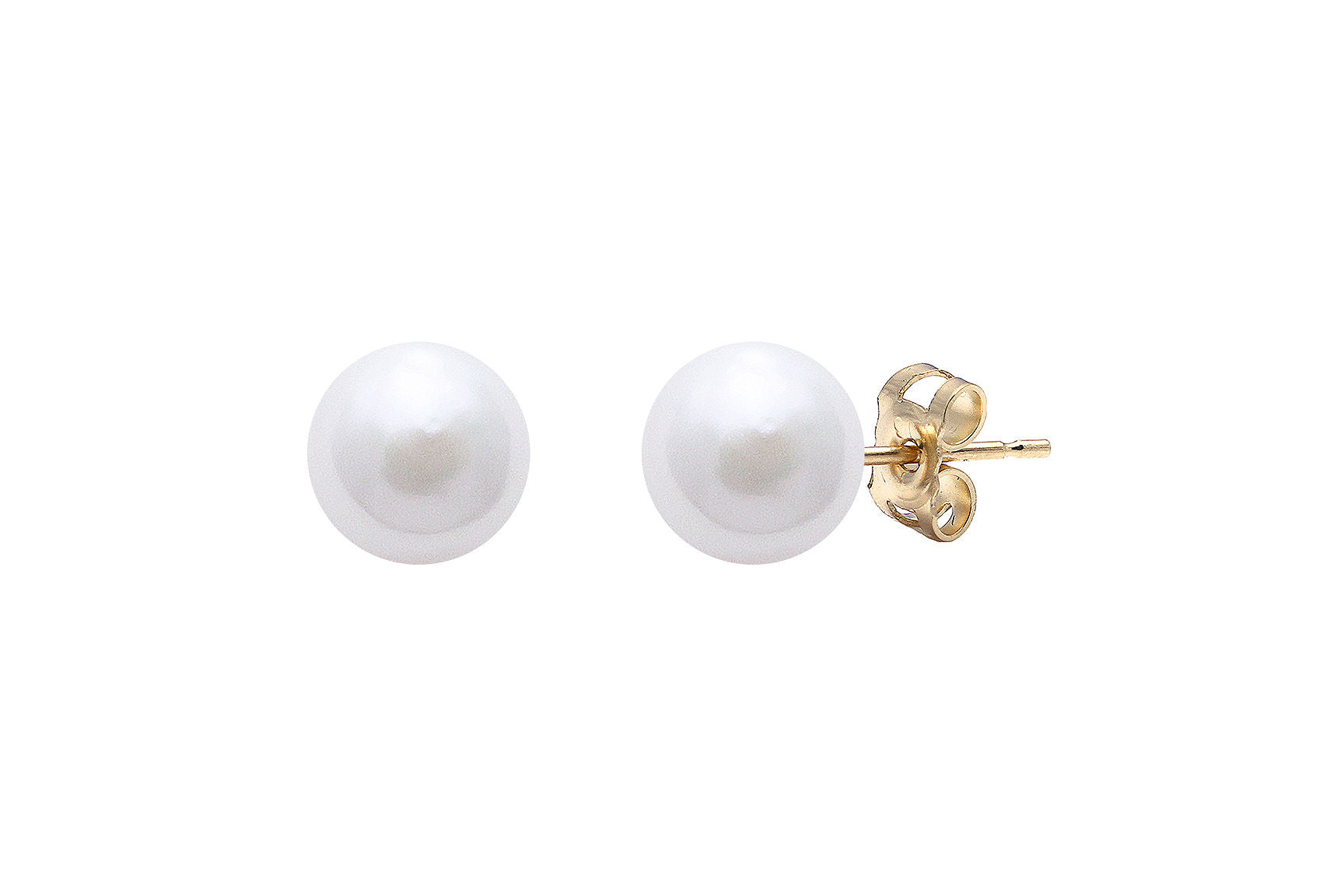 Round Pearl Stud Earrings