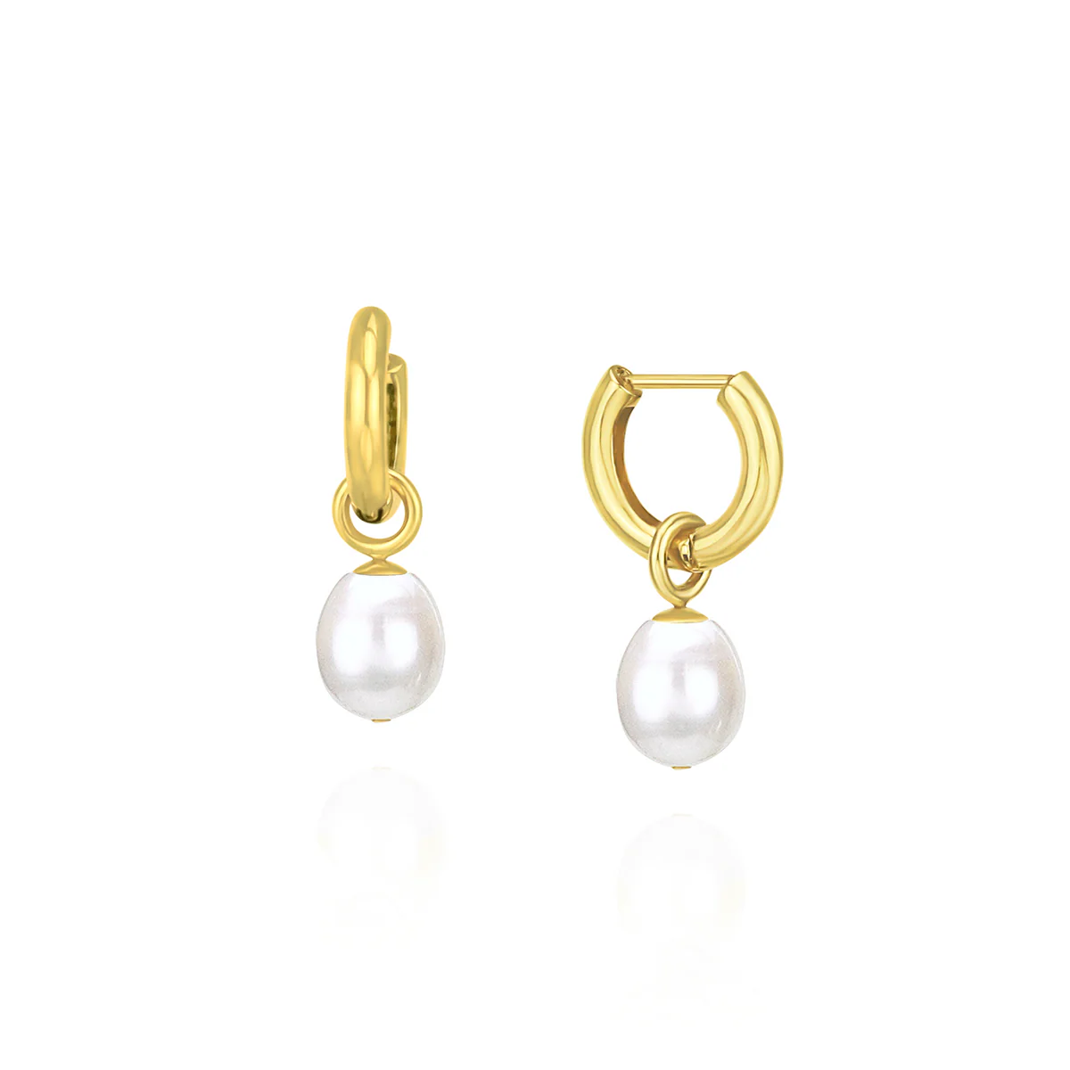 Hoop Earrings with Pearl Drop