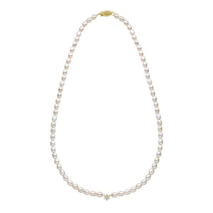 Pearl and Flower Diamond Necklace