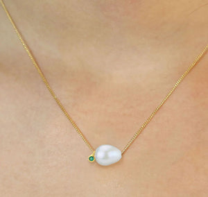 Sliding Pearl Gem Necklace