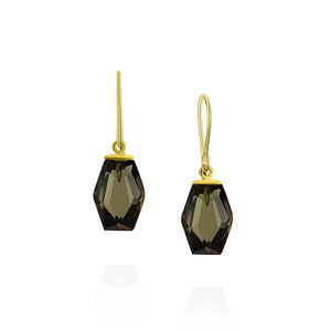 Smokey Quartz Faceted Drop Earrings