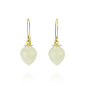 Drop Earrings with Moonstone Acorn Style