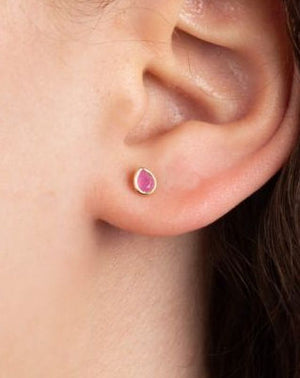 Gemstone Teardrop Stud Earrings
