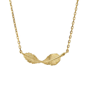 Gold Twisted Leaf Necklace