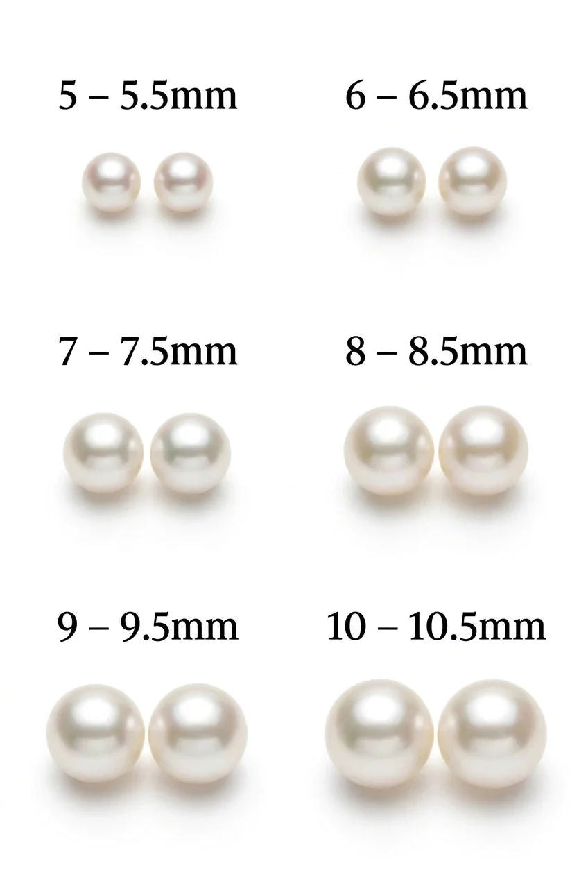 Pearl Stud Earrings on Silver - White