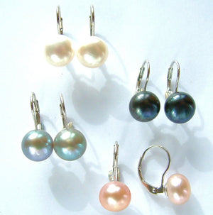 Pearl Button Earrings