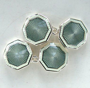 Enamel Octagonal Chain Link Cufflinks