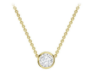 Bezel Set Diamond Slider Necklace