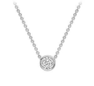 Bezel Set Diamond Slider Necklace