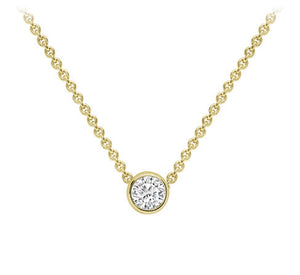 Bezel Set Diamond Slider Necklace