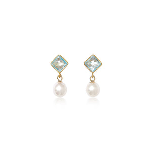 Gemstone and Pearl Drop Earrings