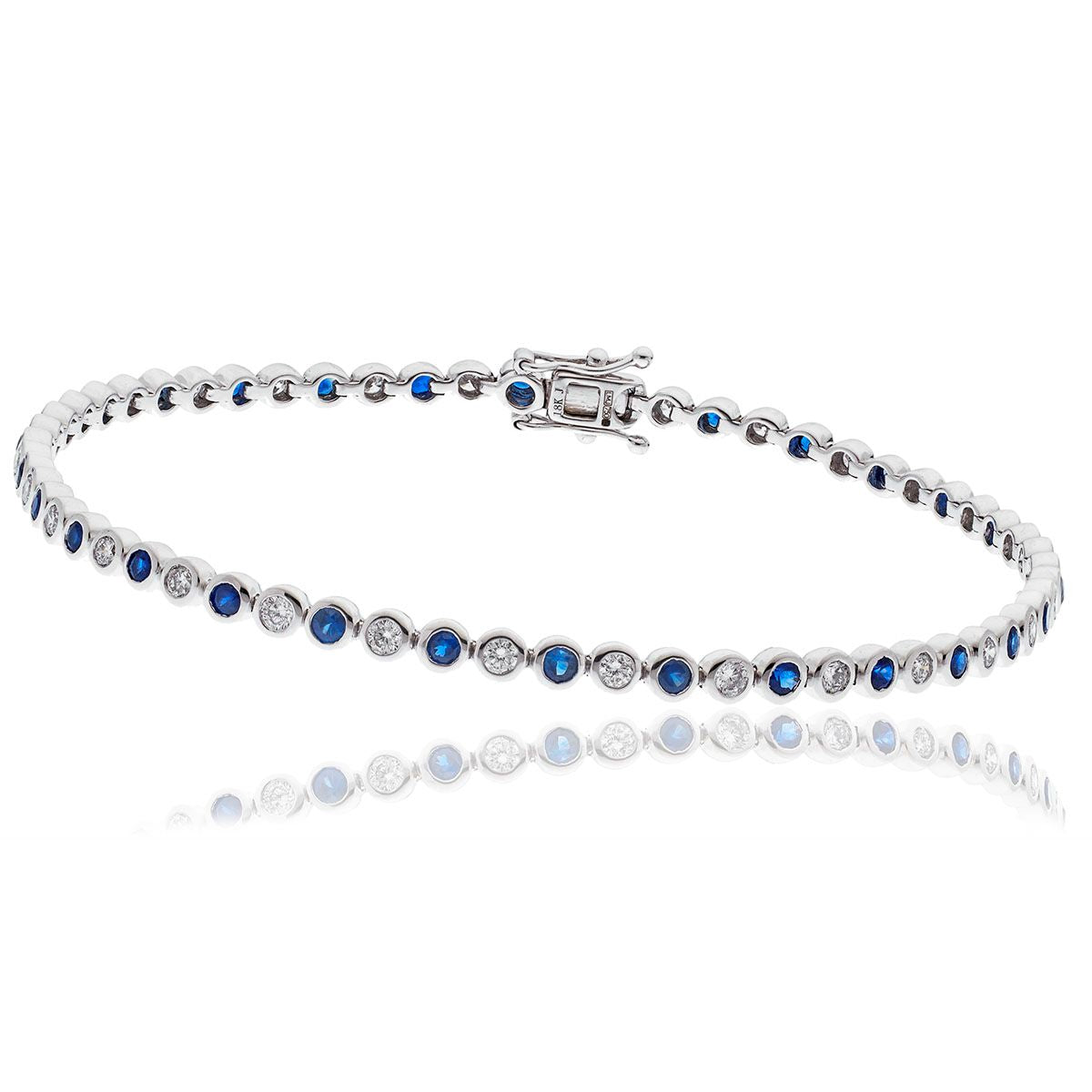 Diamond and Sapphire Line Bracelet