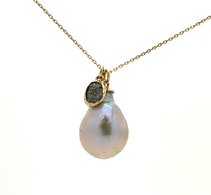 Pearl and Diamond Pendant Necklace